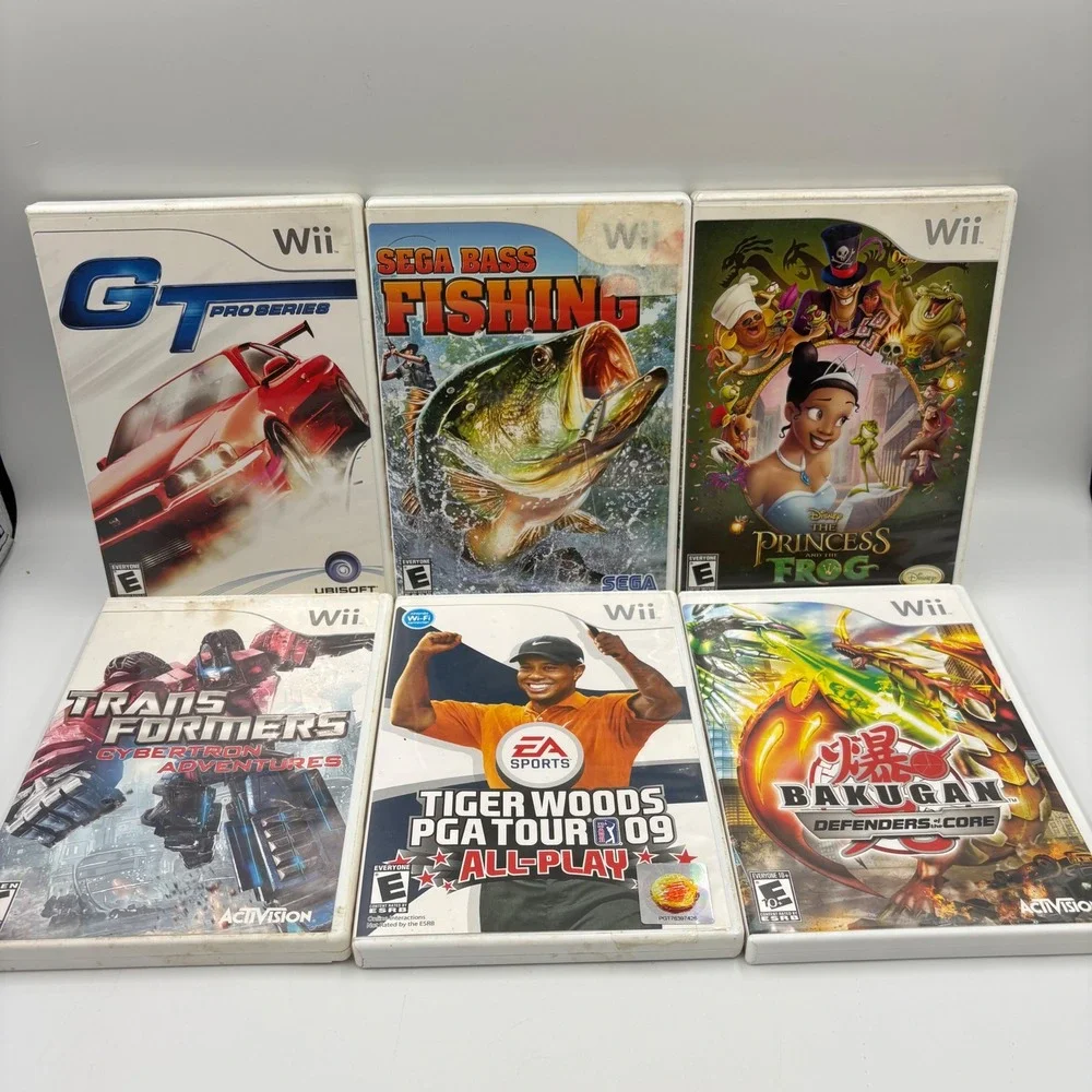 Nintendo Wii Games Bundle 6-Game Lot Various Good Bakugan Transformers Disney